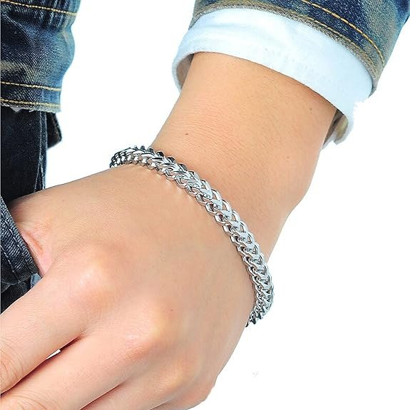 Fashion Frill Stylish Bracelet for Men Stainless Steel Hand Chain Band Jewellery Accessories For Boys Gift for Husband & Boyfriend - Image 4