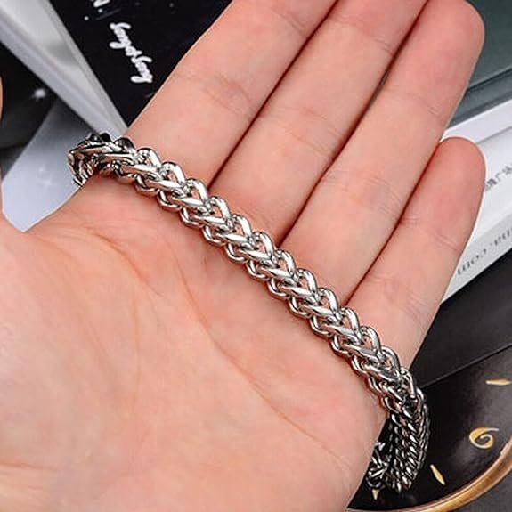 Fashion Frill Stylish Bracelet for Men Stainless Steel Hand Chain Band Jewellery Accessories For Boys Gift for Husband & Boyfriend - Image 3
