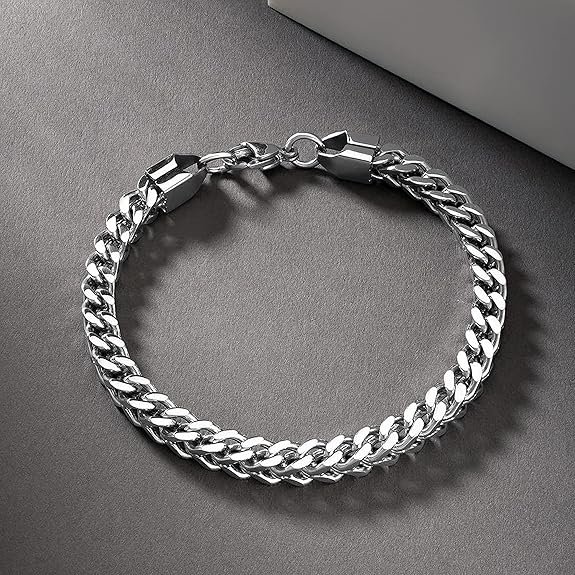 Fashion Frill Stylish Bracelet for Men Stainless Steel Hand Chain Band Jewellery Accessories For Boys Gift for Husband & Boyfriend - Image 2