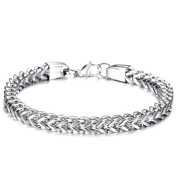 Fashion Frill Stylish Bracelet for Men Stainless Steel Hand Chain Band Jewellery Accessories For Boys Gift for Husband & Boyfriend