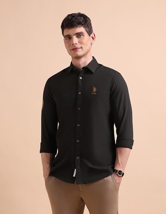 U.S. POLO ASSN. Men Pure Cotton Tailored Fit Oxford Shirt - Image 4