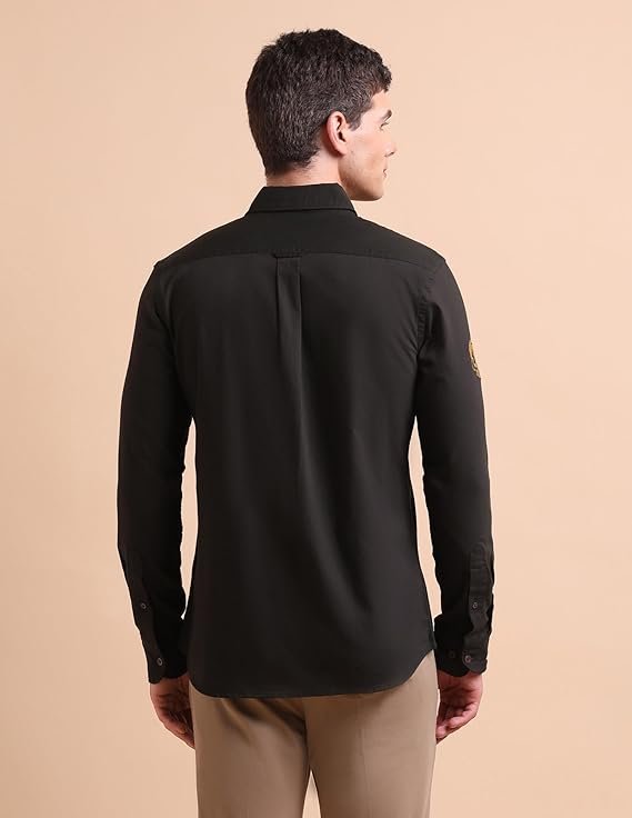 U.S. POLO ASSN. Men Pure Cotton Tailored Fit Oxford Shirt - Image 2