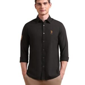 U.S. POLO ASSN. Men Pure Cotton Tailored Fit Oxford Shirt